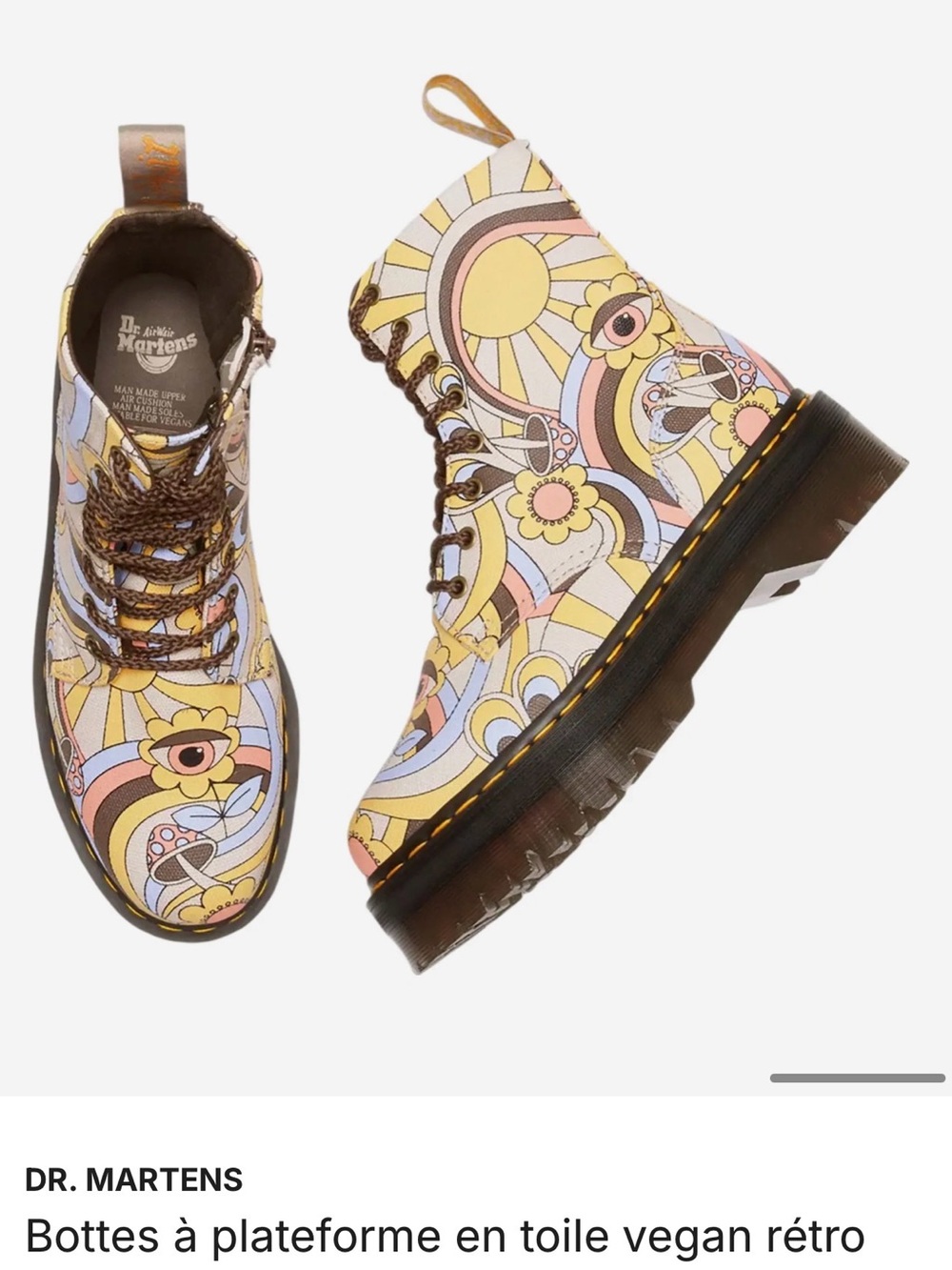 Dr. Martens Women's Multi-Color Retro Floral Lace-Up Boot